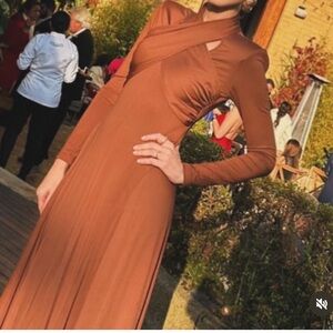 Johanna Ortiz Terracotta Midi Dress Size 4 Wedding Guest Resort